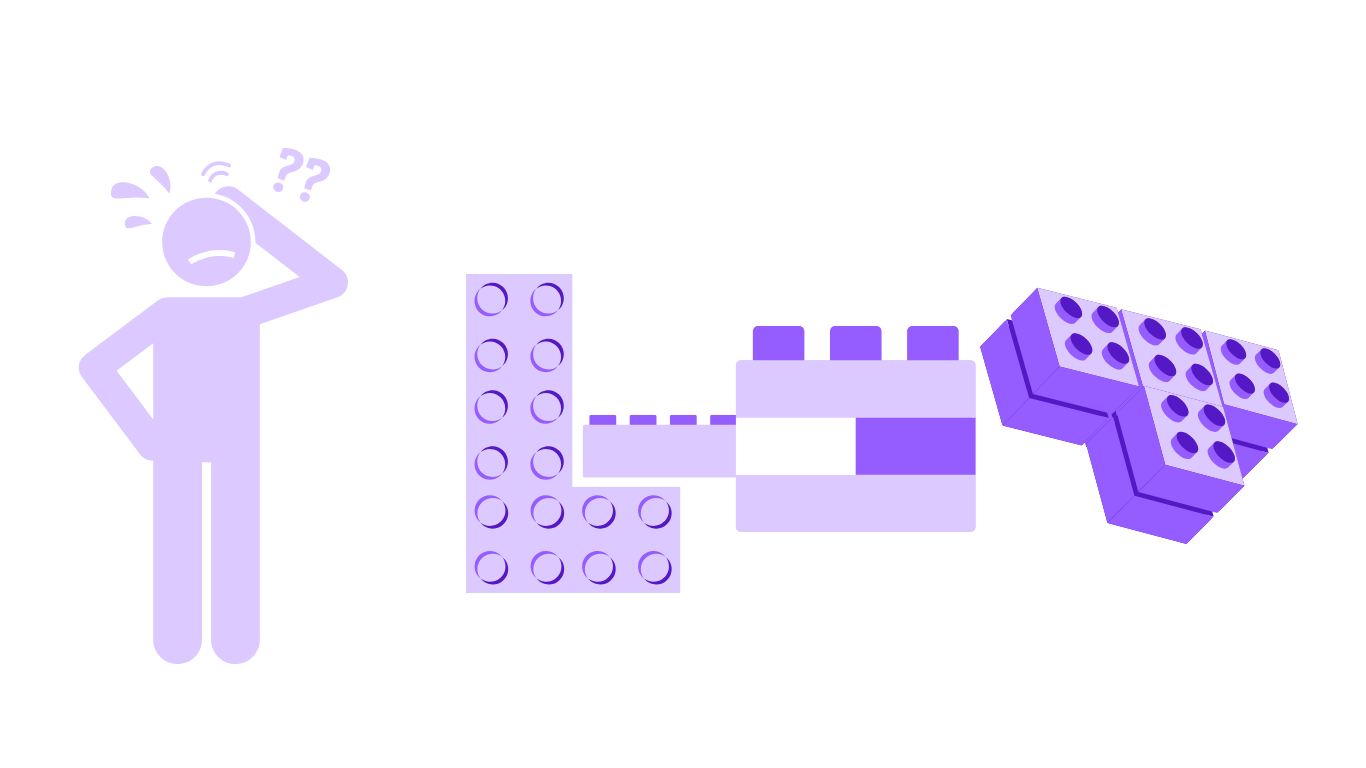 Lego style AI build metaphor